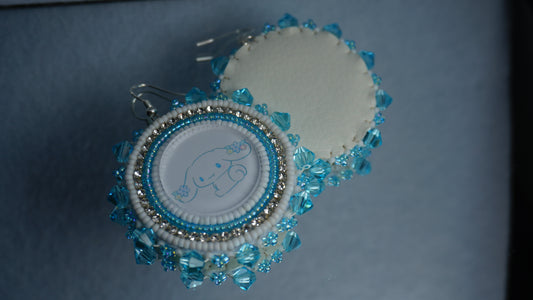 Blue Character Beaded Earrings