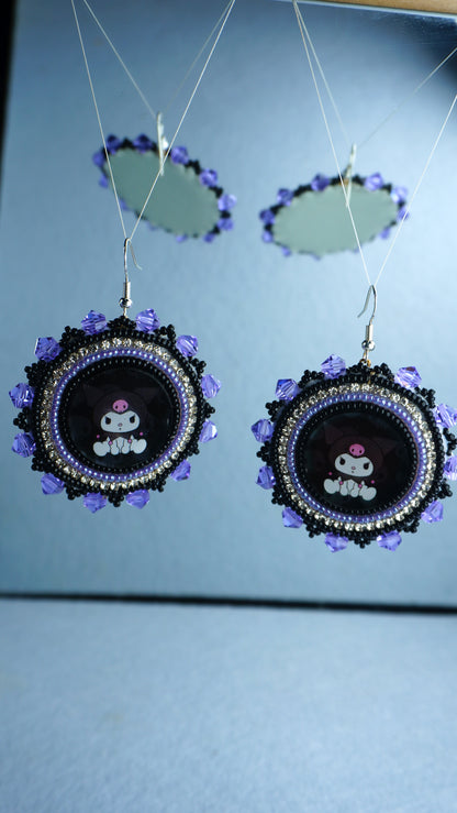 Purple Character Beaded Earrings