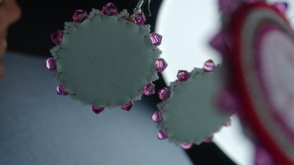 Red Character Beaded Earrings