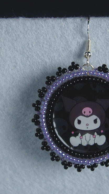 Purple Character Beaded Earrings (small)
