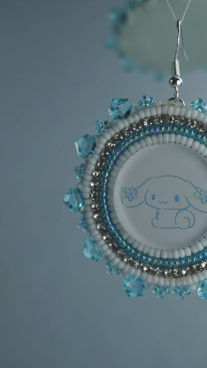 Blue Character Beaded Earrings