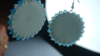 Blue Character Beaded Earrings (small)