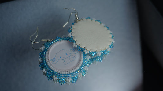Blue Character Beaded Earrings (small)