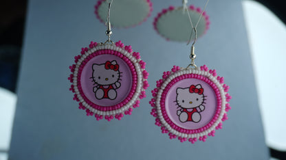 Red Character Beaded Earrings (small)