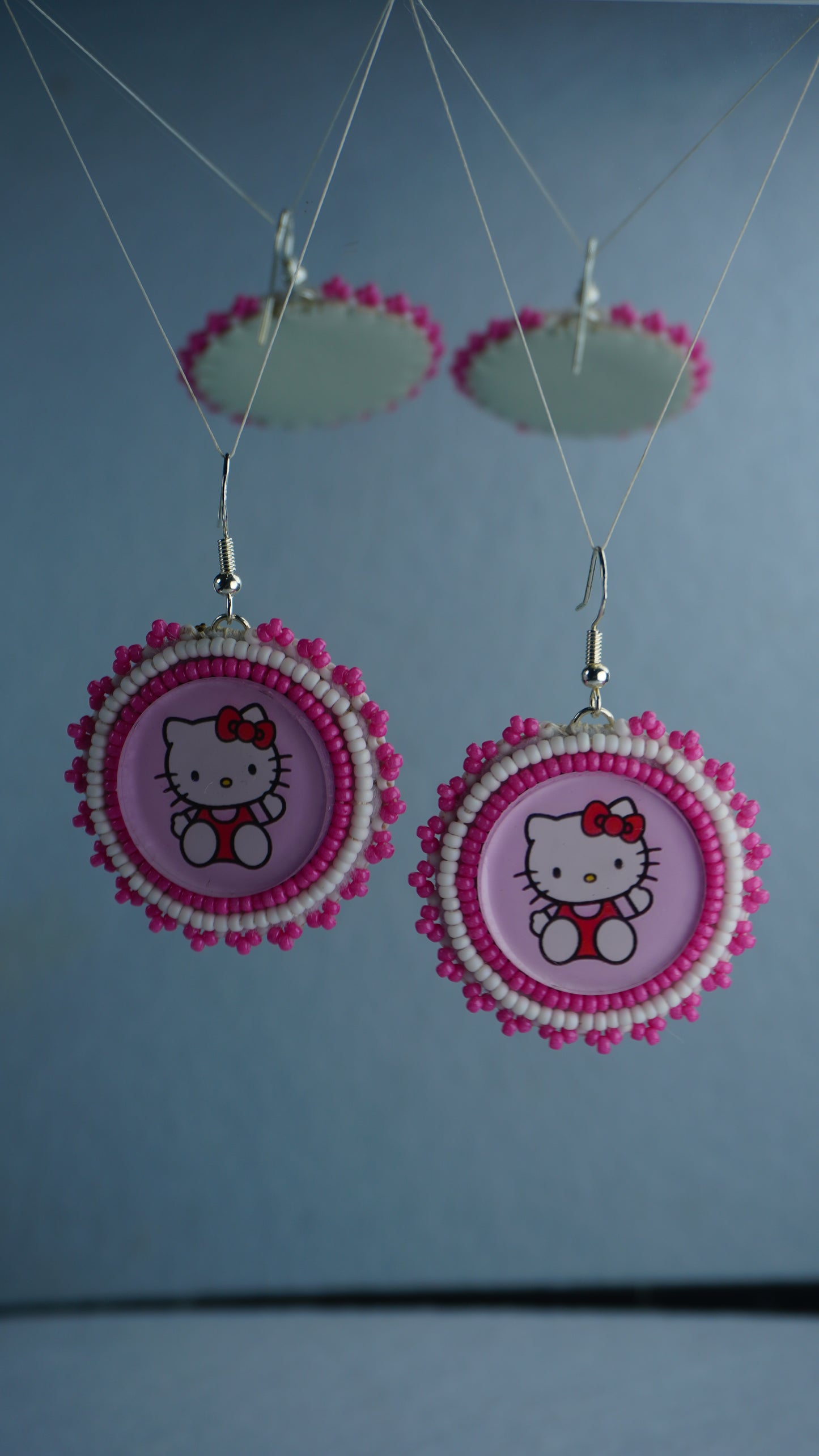 Red Character Beaded Earrings (small)