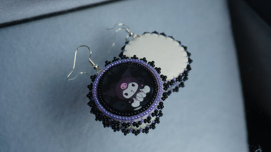 Purple Character Beaded Earrings (small)