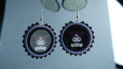 Purple Character Beaded Earrings (small)