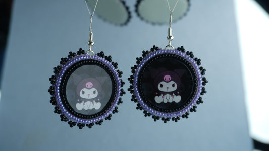 Purple Character Beaded Earrings (small)