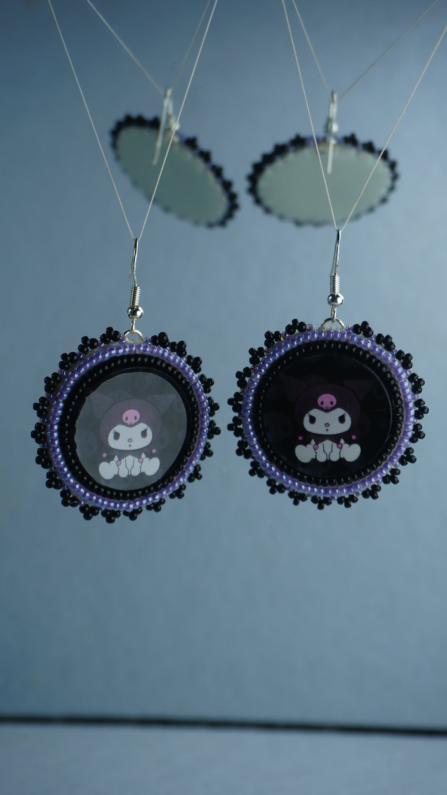 Purple Character Beaded Earrings (small)