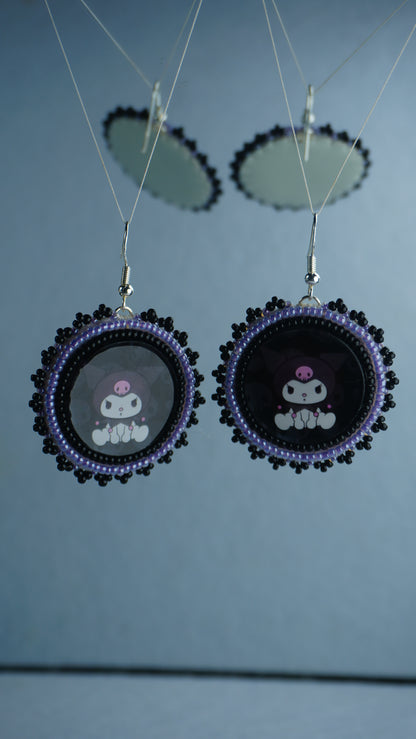 Purple Character Beaded Earrings (small)