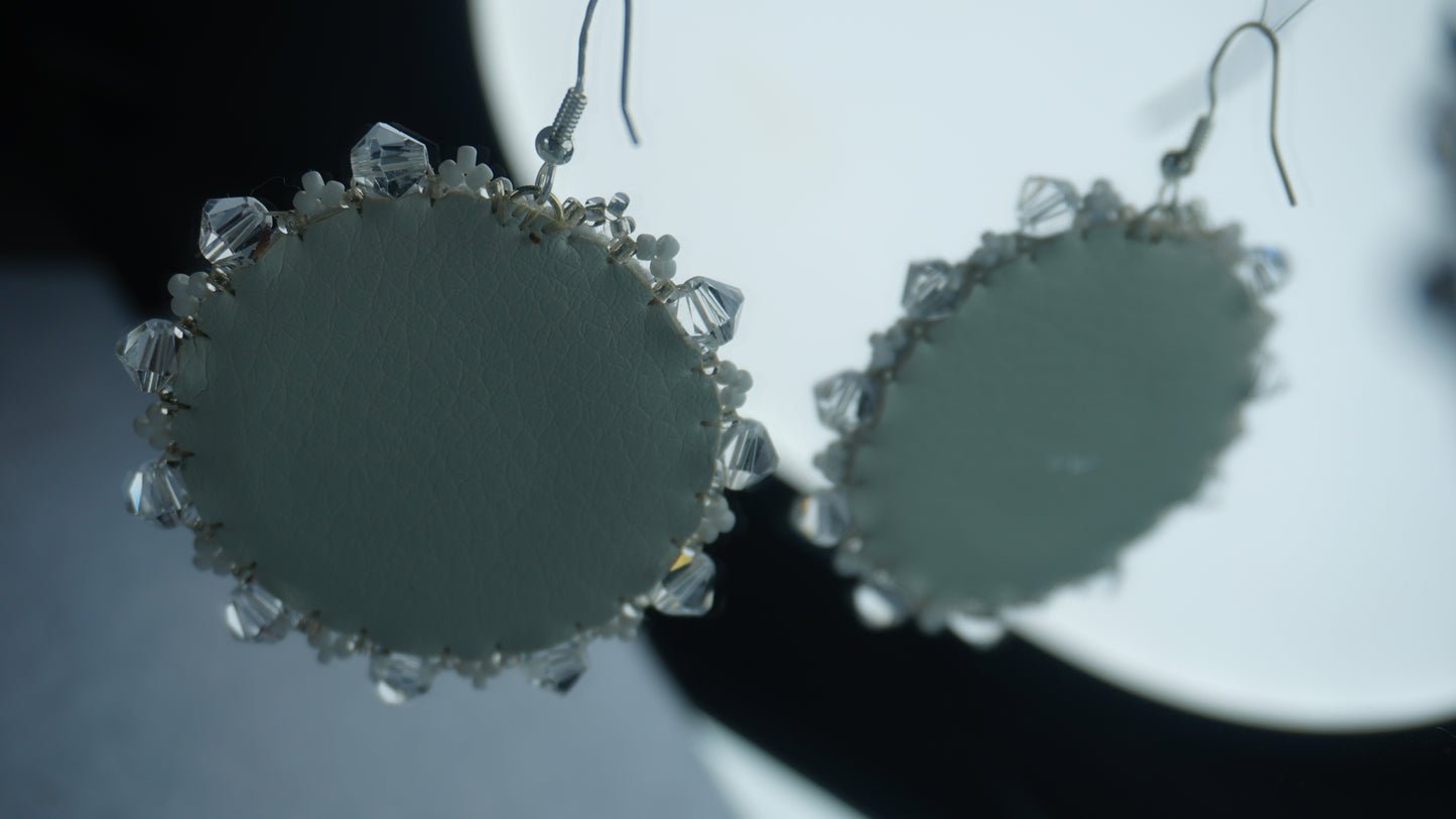 White Butterfly Beaded Earrings